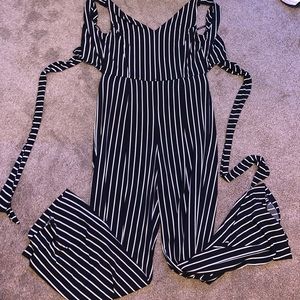 Black and white slipped jumpsuit